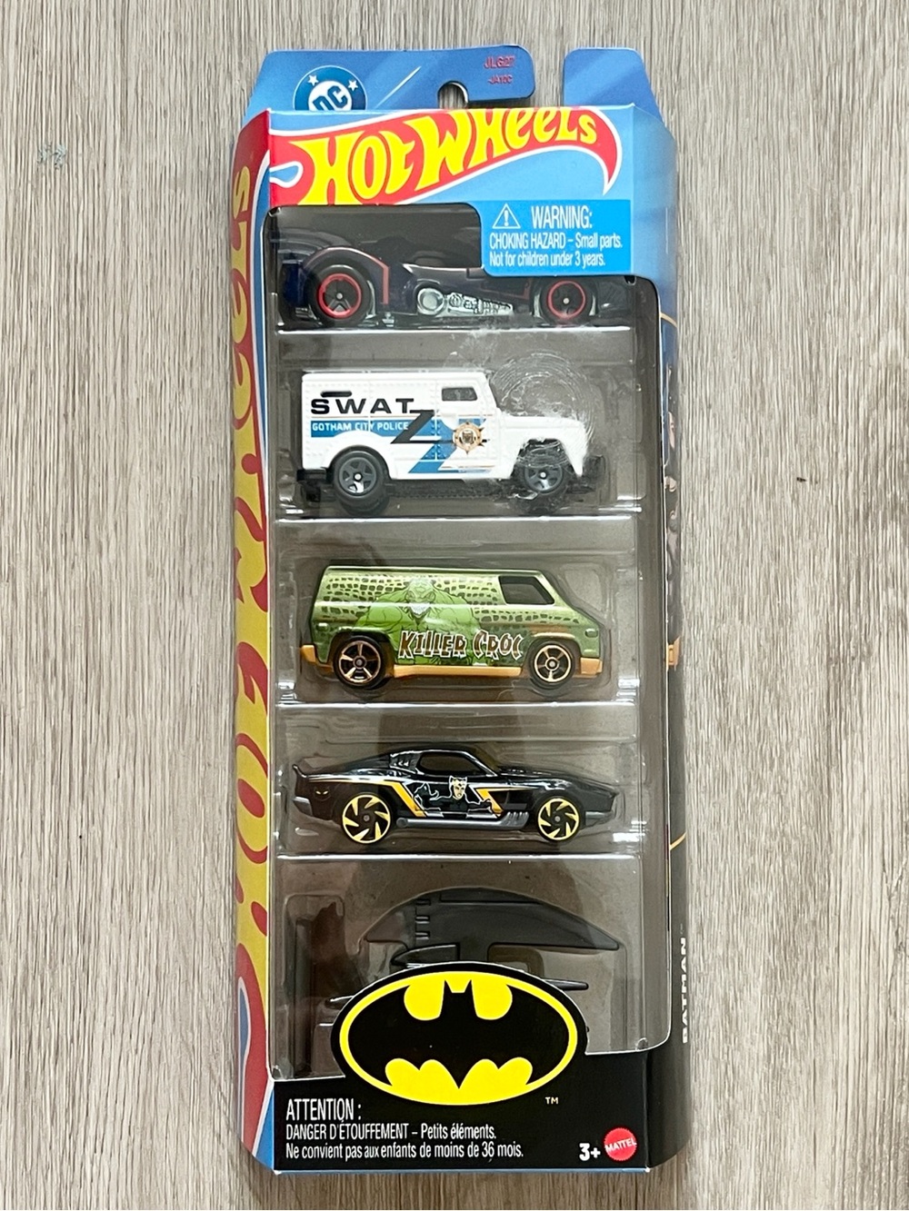 Batman 5-Car Hot Wheels Pack - Purple, White, Green, Black & Black/Yellow